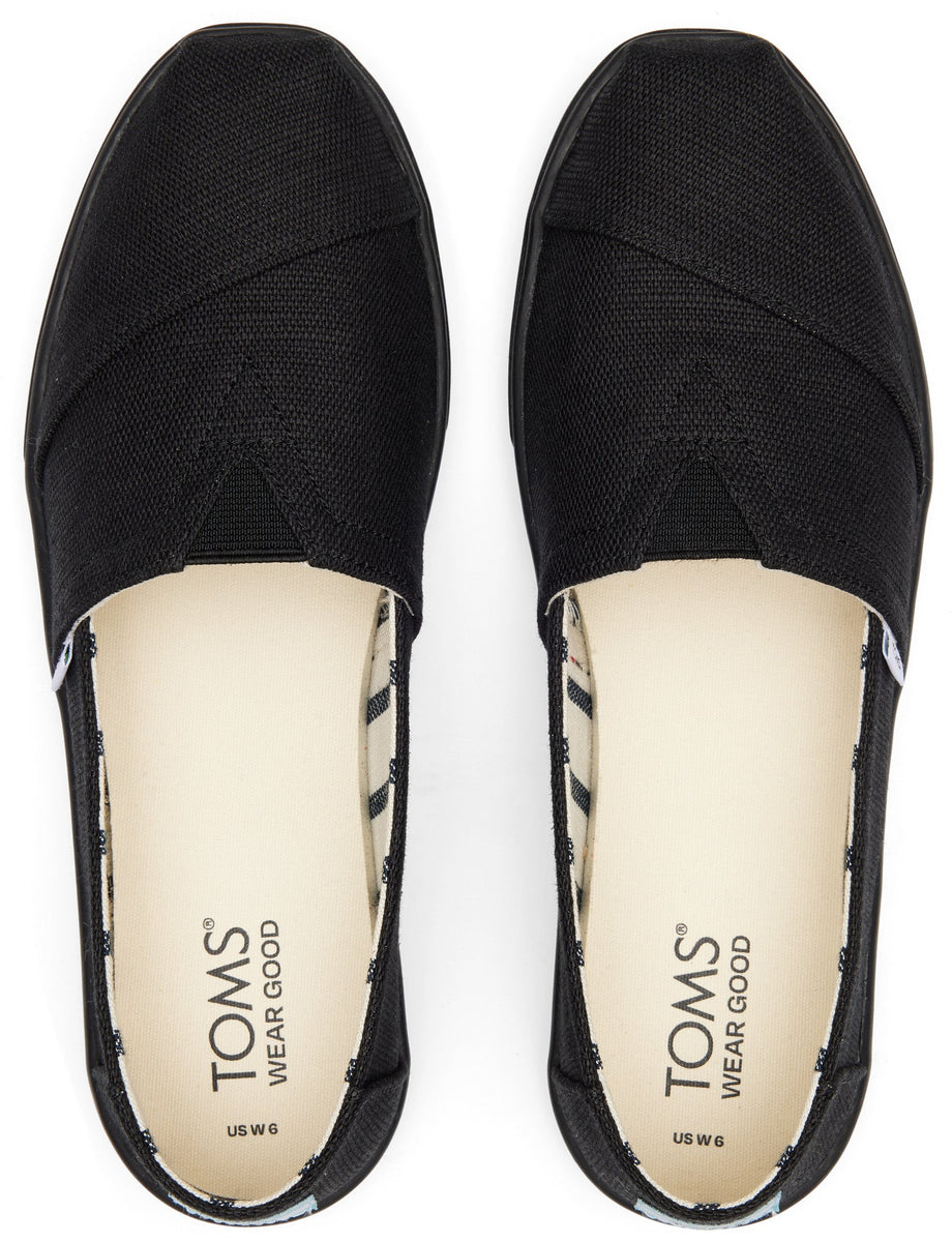 Women s Alpargata Cupsole Slip On All Black TOMS Australia