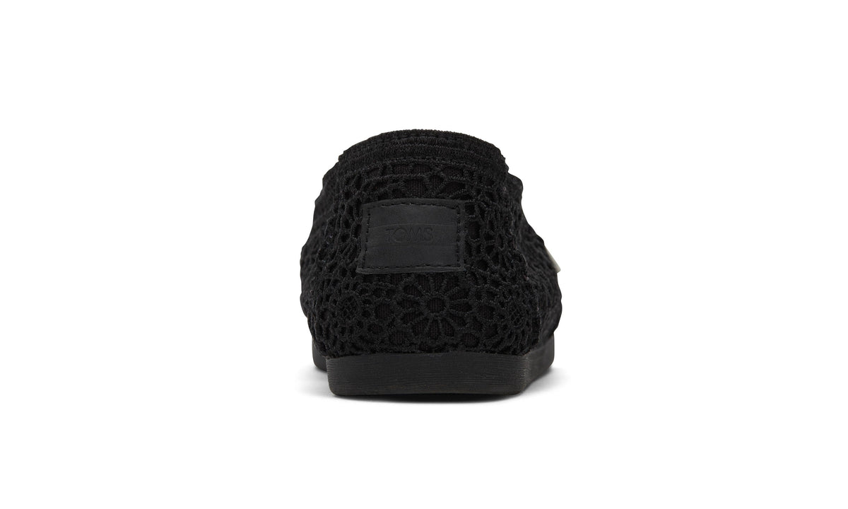 Toms black crochet lace shoes on sale