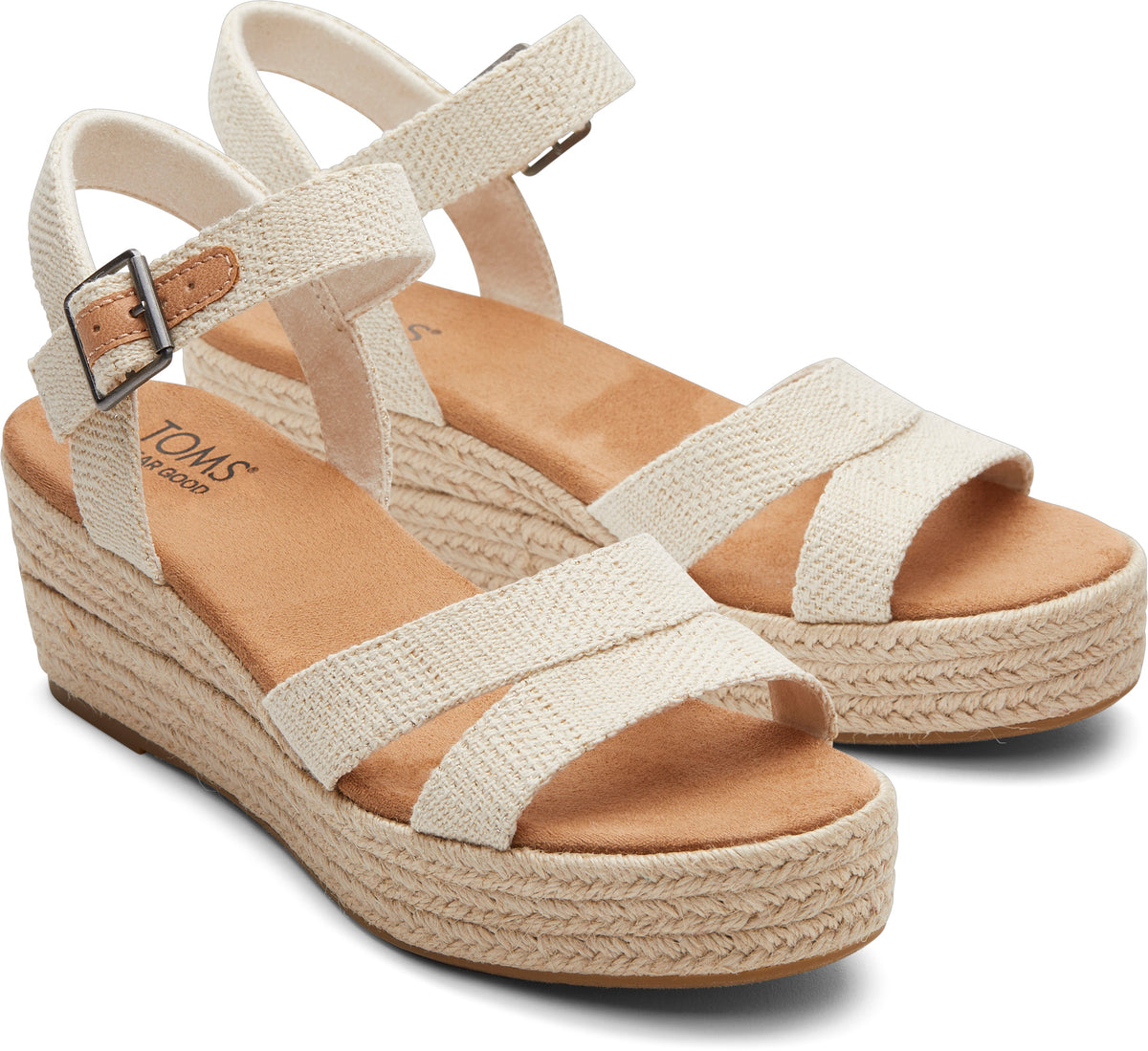 Audrey Espadrille Sandal Natural Undyed Metallic Linen Stripe