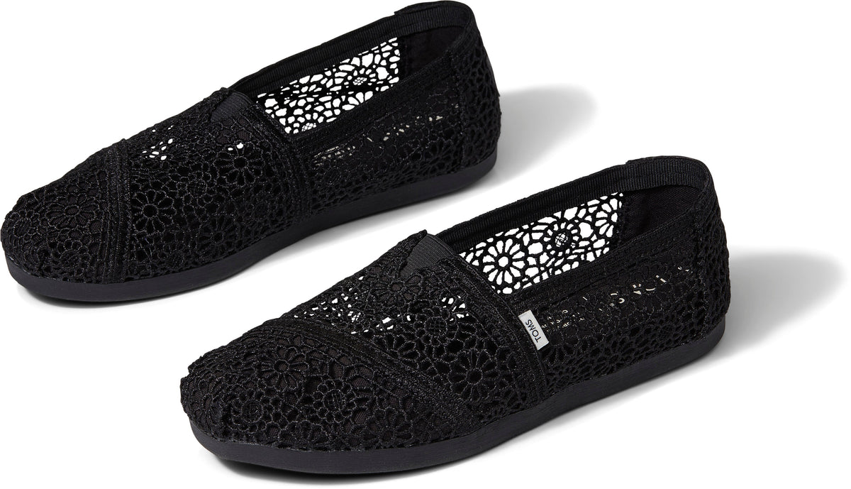toms black moroccan crochet
