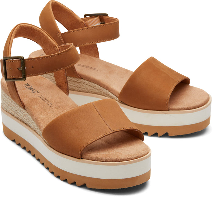 Diana Wedge Sandal - Tan Leather