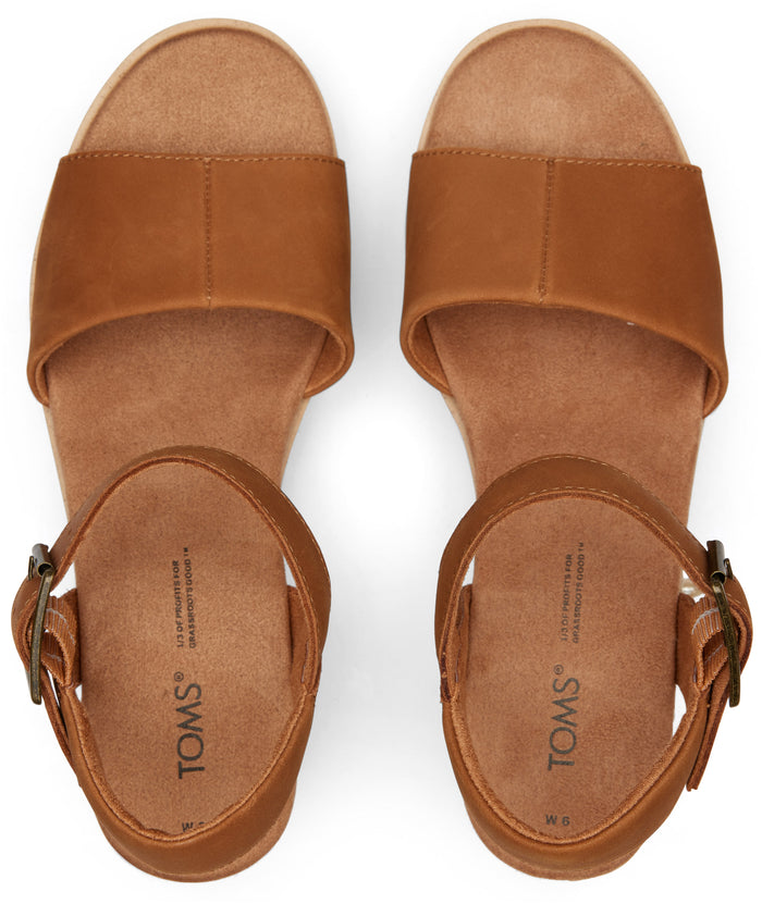 Diana Wedge Sandal - Tan Leather
