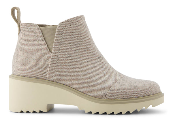 Maude Ankle Boot Natural Shimmer Twill TOMS Australia