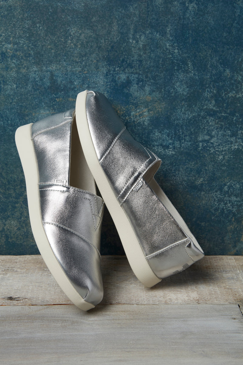 toms alpargata silver
