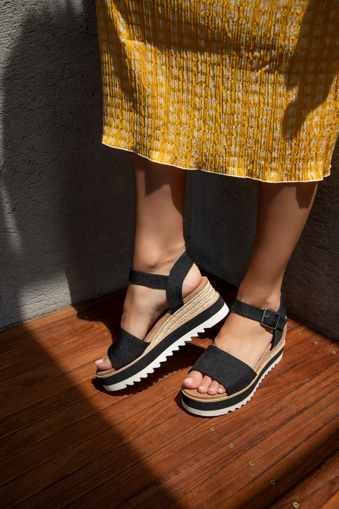TOMS Diana Wedge Sandal Black TOMS Australia